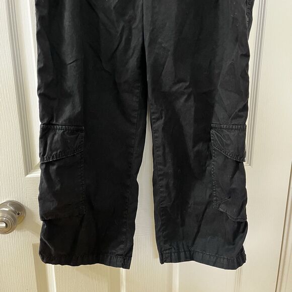 MASON’S Woman Rites Black Cropped Cargo Pants Italy Cotton Woman's Size 48 US 12 - Picture 4 of 16